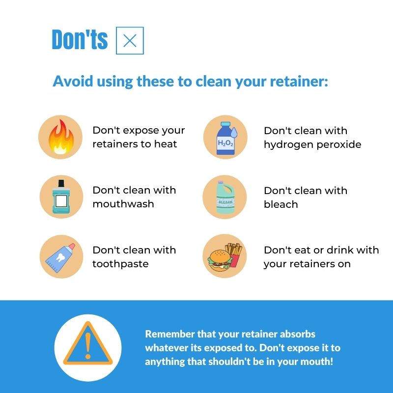 infographics on how not to clean your retainers