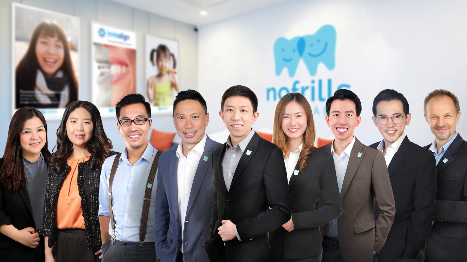 The NoFrills Dental team of dentists and clinic staff in Singapore