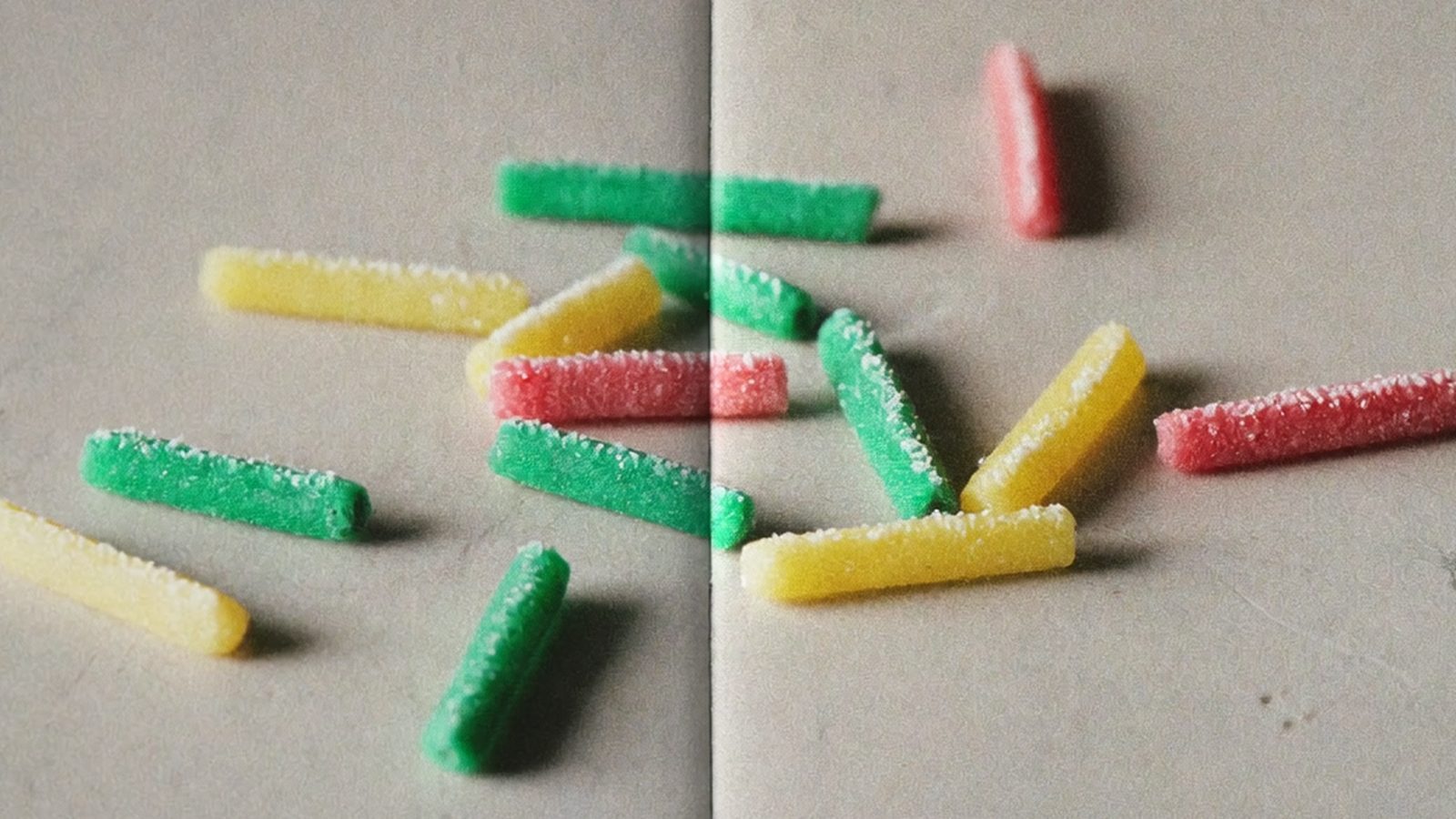 Sugar cubes on a kitchen surface, the fuel for the acid that causes tooth decay