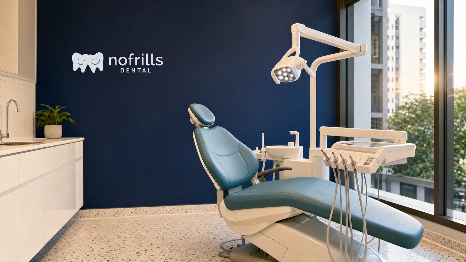 A treatment room at a NoFrills Dental clinic in Singapore where Invisalign cases are planned and reviewed